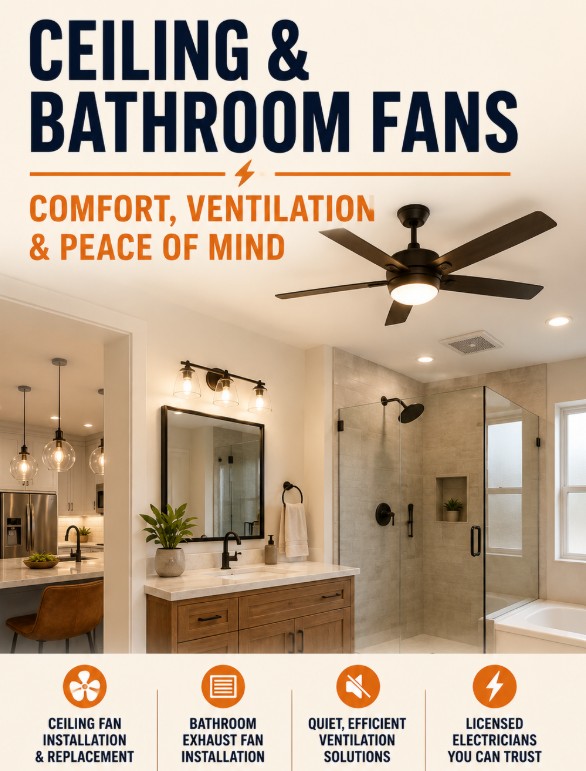 Ceiling and Bathroom Fan Installation 2 Ceiling and Bathroom Fan Installation